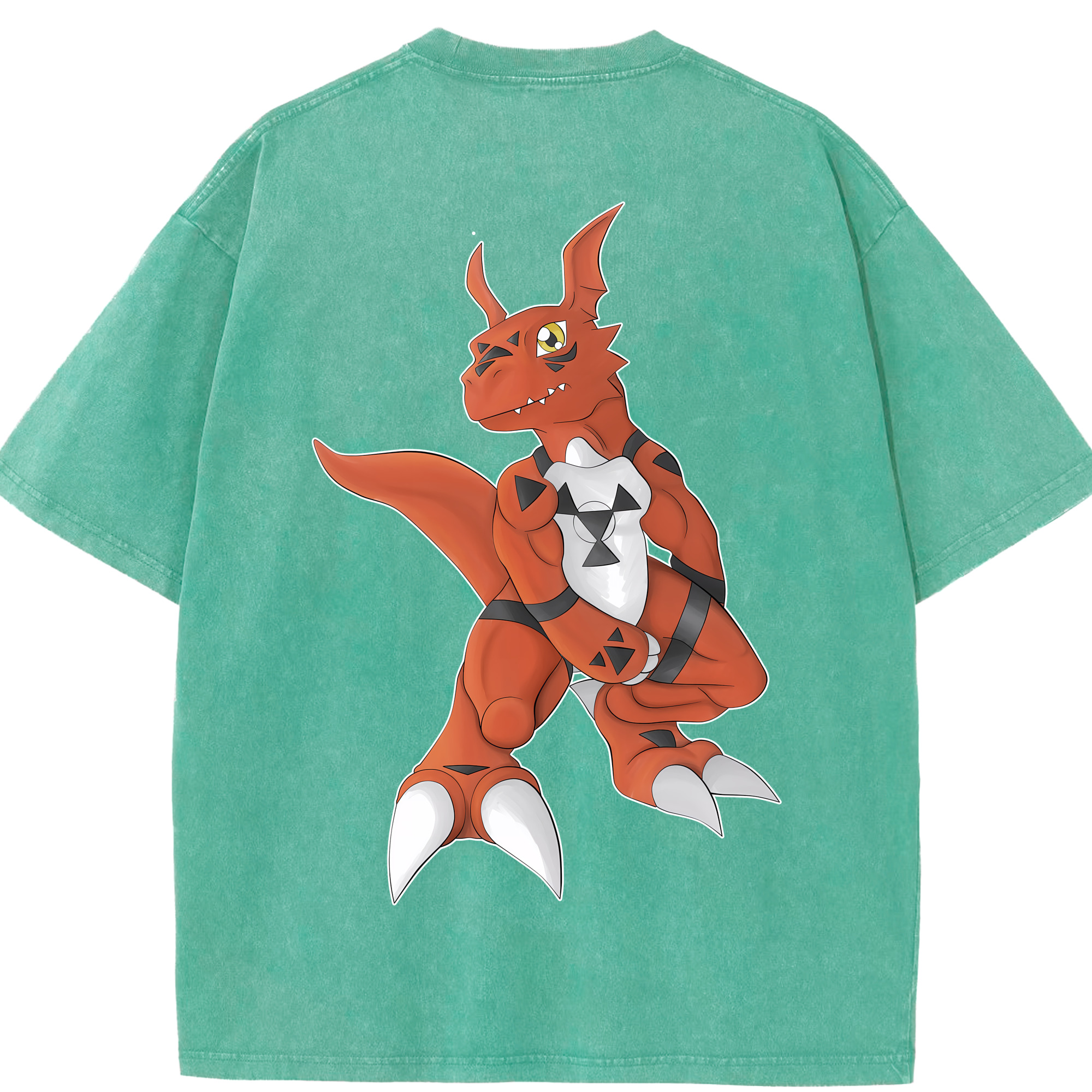 （画像用） Digimon デジタルモンスター/デジモン 綿100% ヴィンテージ風 半袖Tシャツ（背面プリント）